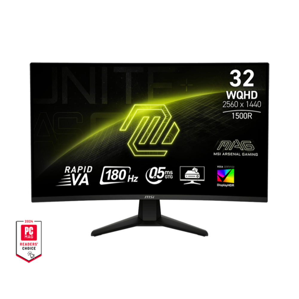 MSI MAG 32CQ6F | 31.5" Curved Gaming Monitor | Immersive WQHD Visuals with Ultra-Fast 180Hz Refresh Rate