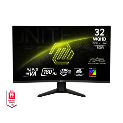 MSI MAG 32CQ6F | 31.5" Curved Gaming Monitor | Immersive WQHD Visuals with Ultra-Fast 180Hz Refresh Rate