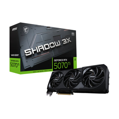 MSI GeForce RTX 5070Ti SHADOW 3X 16G OC Graphics Card | Blackwell Architecture with 16GB GDDR7, DLSS 4 & Triple-Fan Cooling