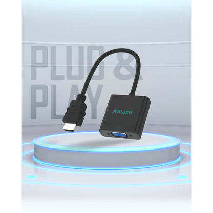 Amaze A822 | HDMI to VGA Adapter | Full HD 1080p Support | Plug & Play | Compact Design | Universal Compatibility