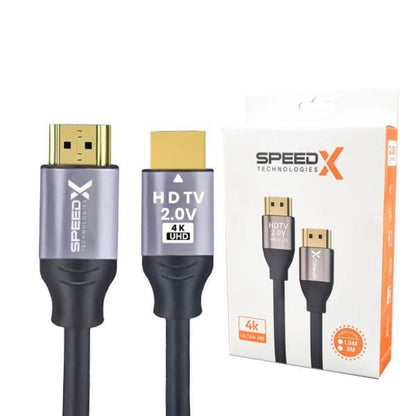 Speed-X HDMI 2.0 Premium Cable | Ultra HD 4K 60Hz | Gold-Plated Connectors | High-Speed HDMI Cable