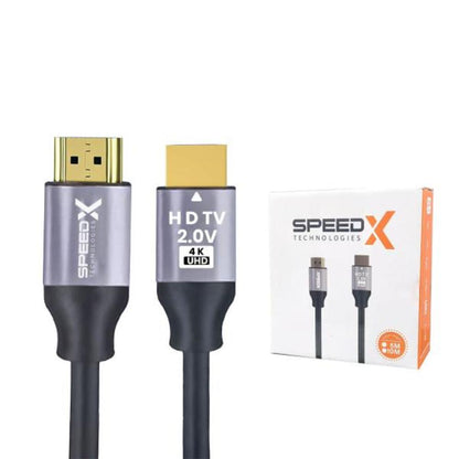 Speed-X HDMI 2.0 Premium Cable | Ultra HD 4K 60Hz | Gold-Plated Connectors | High-Speed HDMI Cable