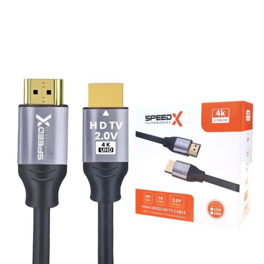 Speed-X HDMI 2.0 Premium Cable | Ultra HD 4K 60Hz | Gold-Plated Connectors | High-Speed HDMI Cable