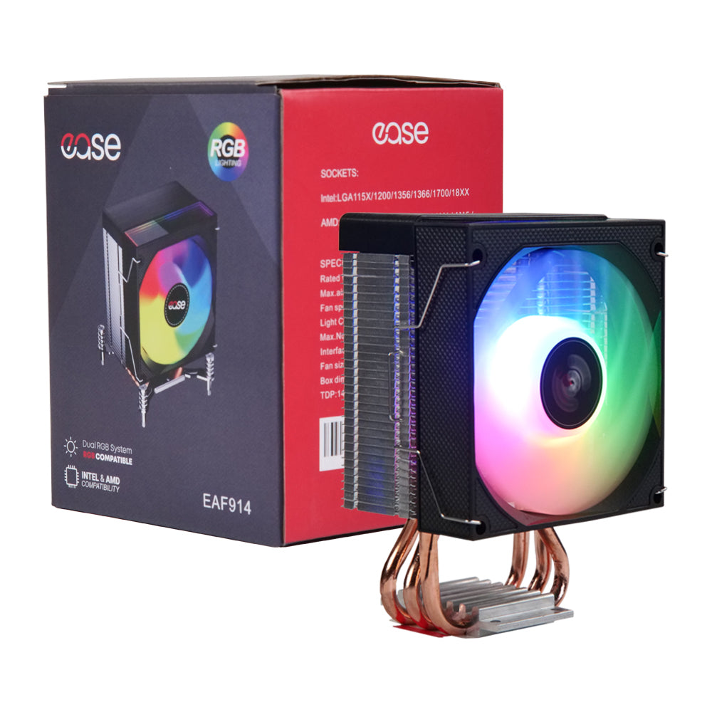 EASE EAF914 RGB Cooler | High-Performance RGB CPU Cooler | Up to 140W TDP Support