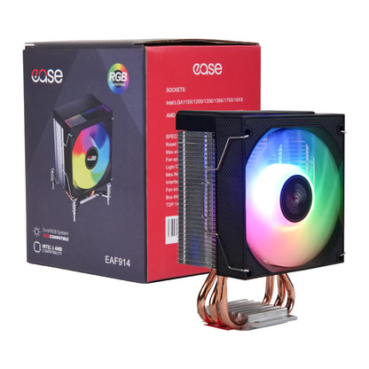EASE EAF914 RGB Cooler | High-Performance RGB CPU Cooler | Up to 140W TDP Support