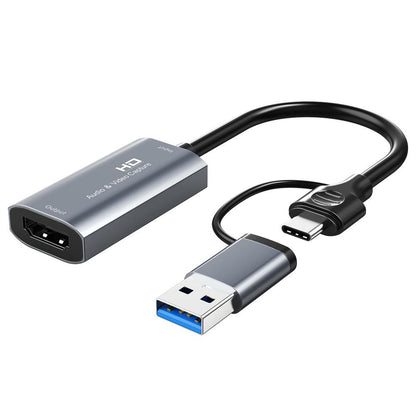 CABLETIME CB64G USB A+C to HDMI Video Capture Card | 4K Input | 1080P Output | Dual USB Interface | Aluminum Alloy Shell