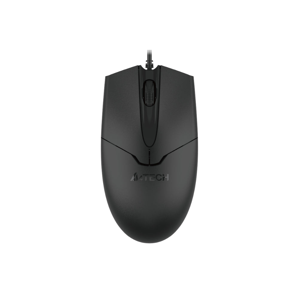 A4Tech OP-550S Wired Silent Mouse | USB, Silent Click, Teflon Feet, Ergonomic Design, Black