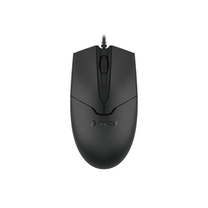 A4Tech OP-550S Wired Silent Mouse | USB, Silent Click, Teflon Feet, Ergonomic Design, Black
