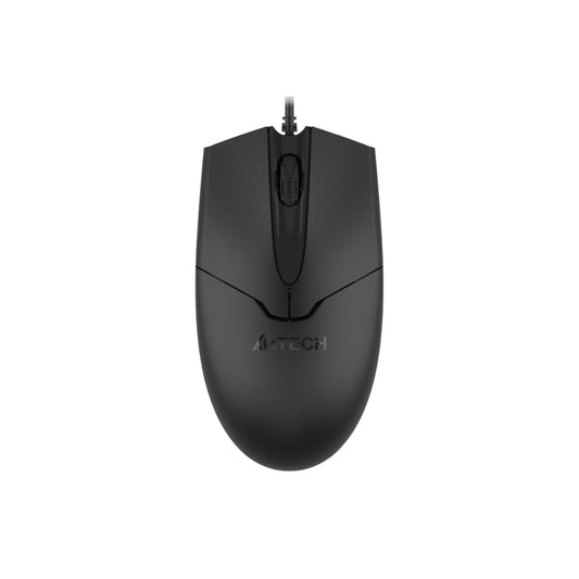 A4Tech OP-550S Wired Silent Mouse | USB, Silent Click, Teflon Feet, Ergonomic Design, Black