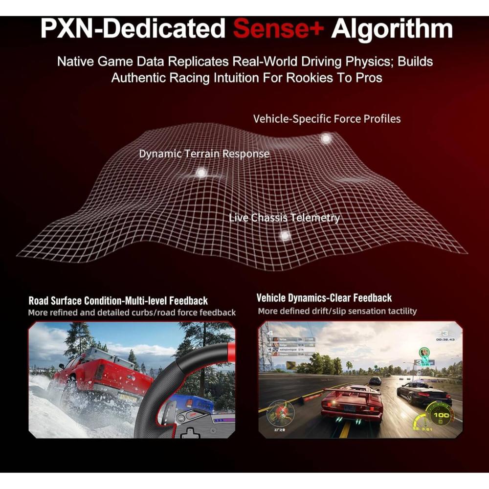 PXN VD4 Bundle Direct Drive Racing Wheel | 4Nm Force Feedback | 11" W AS Wheel | Hall-Effect Pedals | PC Racing Simulator