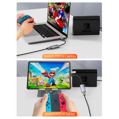 CABLETIME CB65G USB A+C to HDMI Video Capture Card | 1080P60Hz Output | 4K Input | Dual USB Interface | Aluminum Alloy Shell