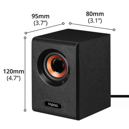 Rapoo A80 Compact Stereo Speaker | 2.0 Wired Multimedia Speakers | USB Powered | 6W RMS Output
