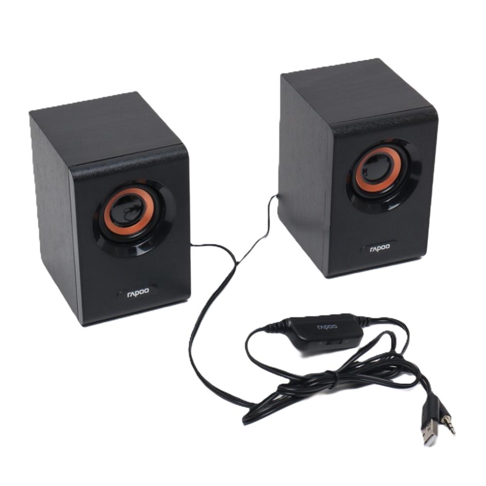 Rapoo A80 Compact Stereo Speaker | 2.0 Wired Multimedia Speakers | USB Powered | 6W RMS Output