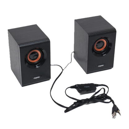 Rapoo A80 Compact Stereo Speaker | 2.0 Wired Multimedia Speakers | USB Powered | 6W RMS Output