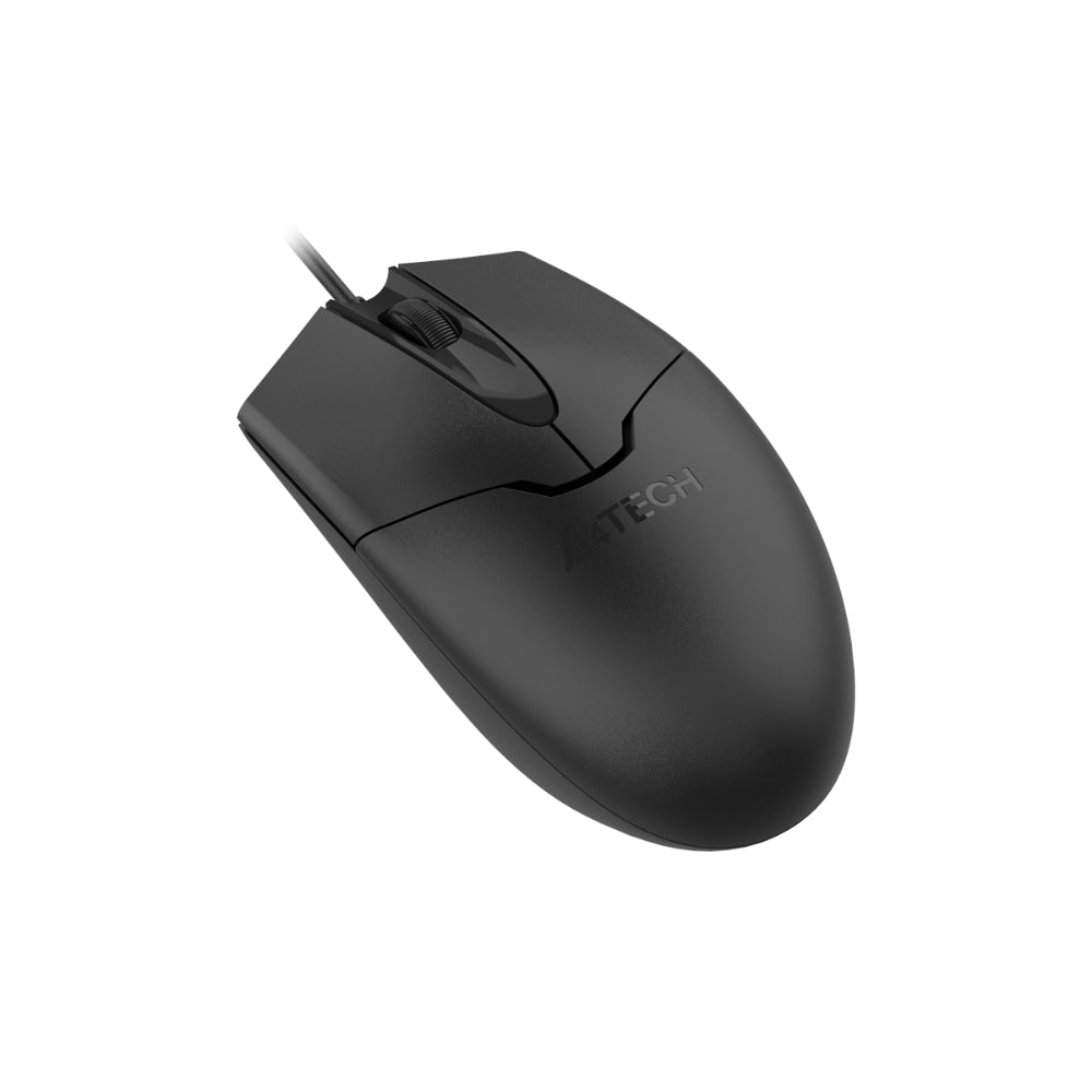A4Tech OP-550S Wired Silent Mouse | USB, Silent Click, Teflon Feet, Ergonomic Design, Black
