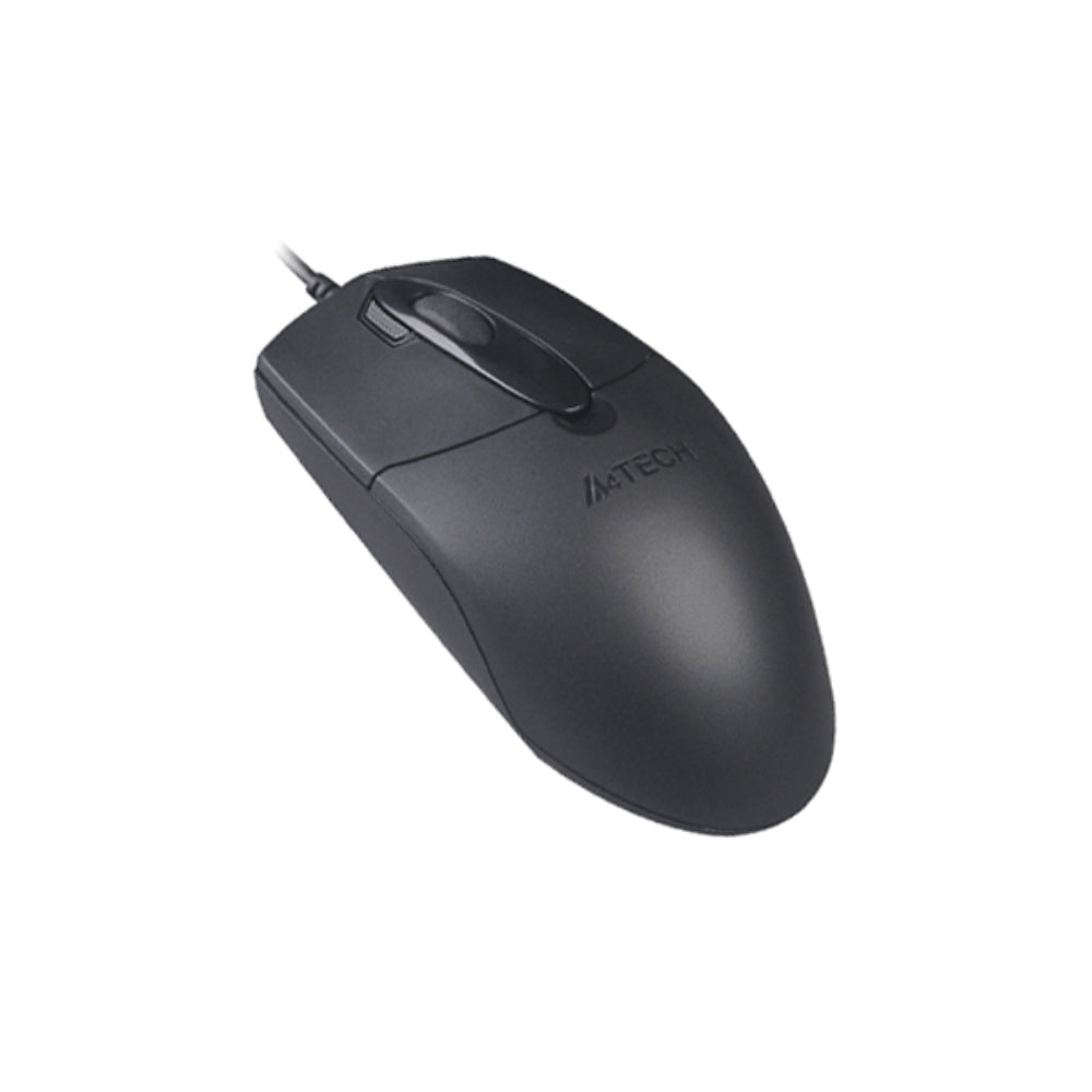 A4Tech OP-730D Wired Mouse | USB, High-Precision Optical, Ergonomic Design, Black