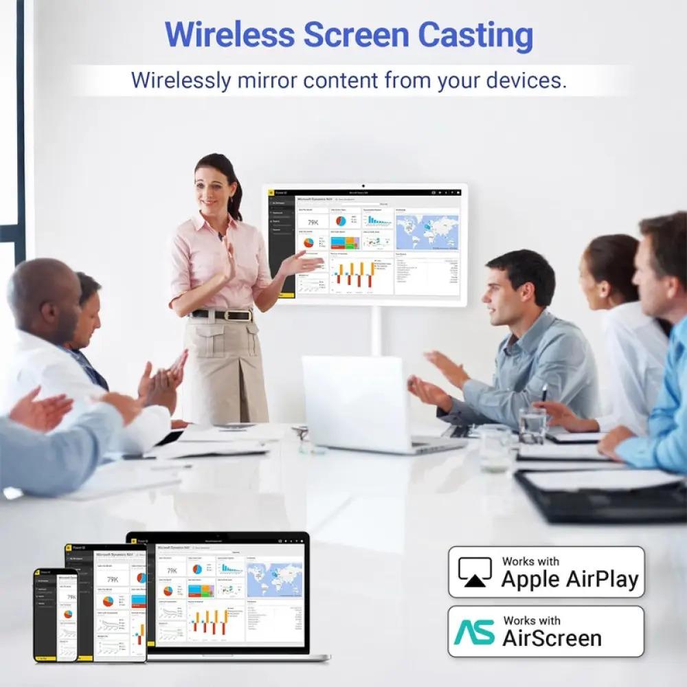 JM32A2 32-Inch 4K Touch Screen Smart Display | Android 14 | 8GB RAM | 128GB Storage | Movable Stand