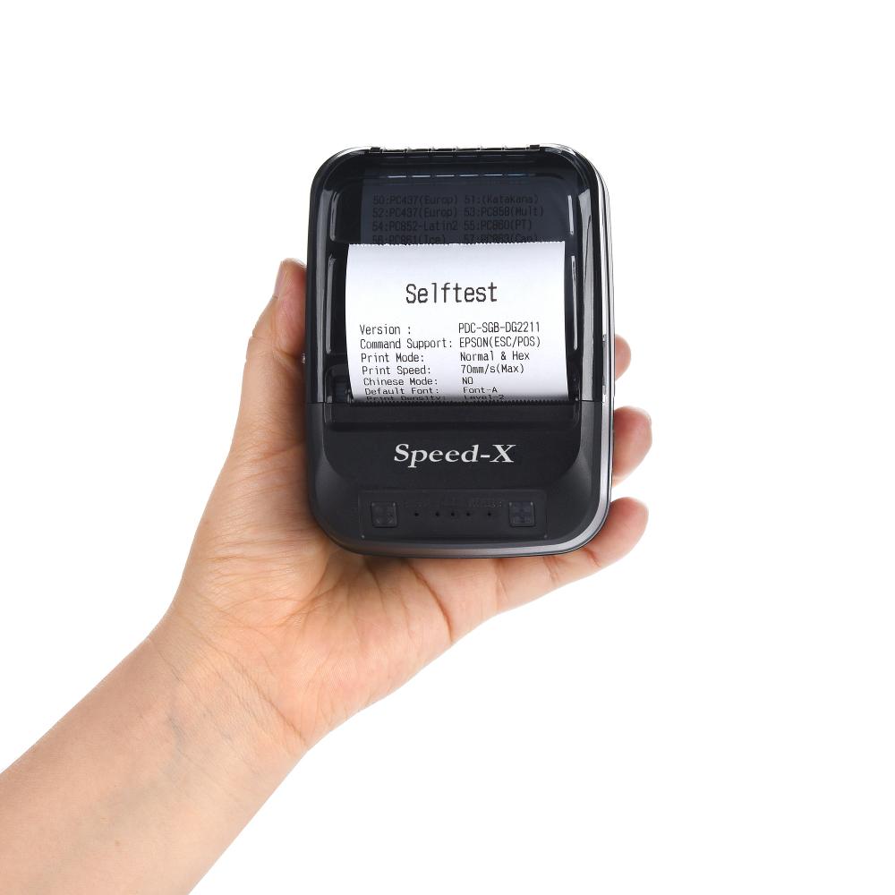 Speed-X BT450M | Mini Portable Bluetooth + USB Thermal Printer (58mm) | High-Speed Mobile Receipt Printing