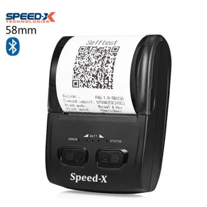 Speed-X BT500M | Mini Portable Bluetooth + USB Thermal Printer (58mm) | High-Speed, Lightweight, Mobile Printing