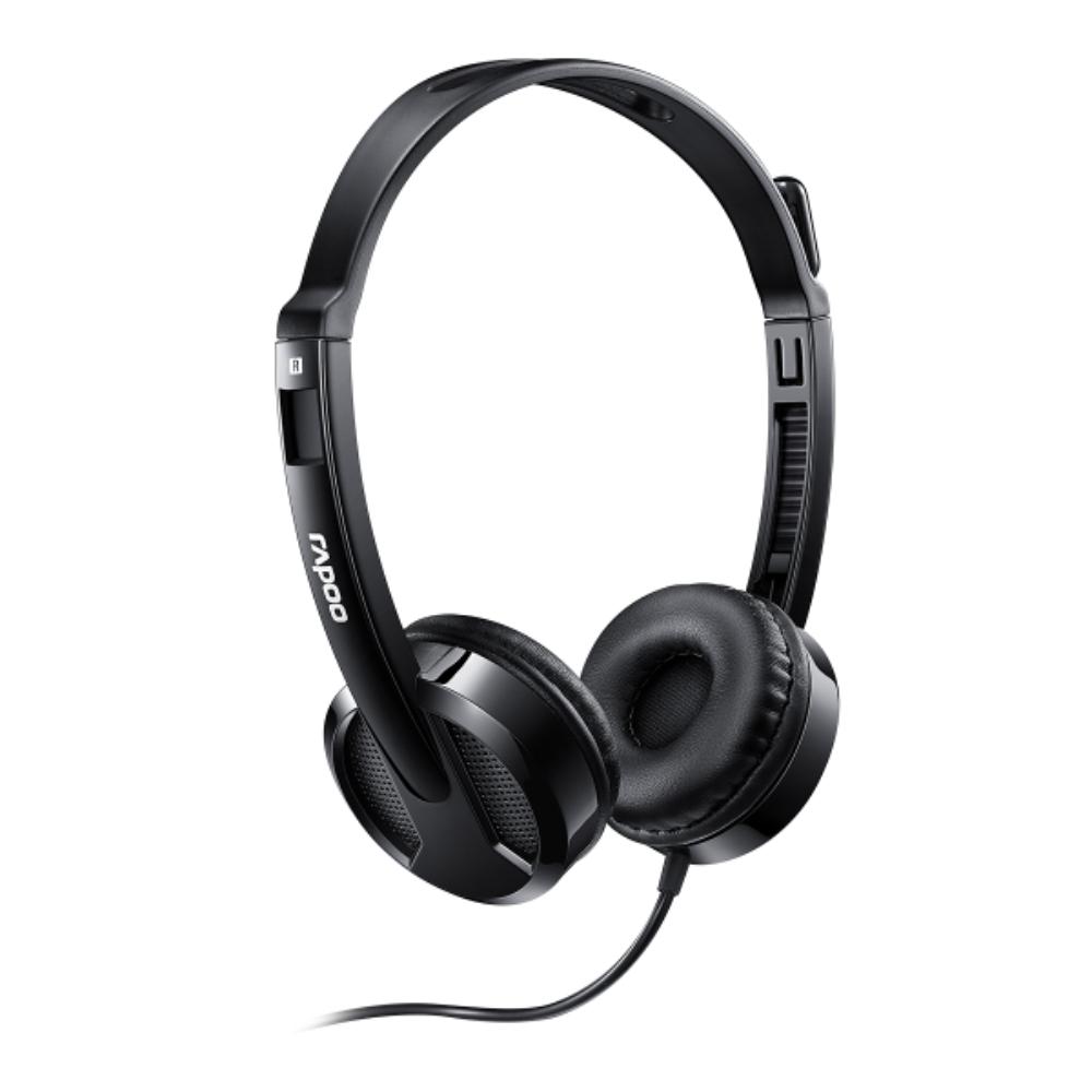 Rapoo H120 Wired Stereo Headset | USB & 3.5mm Connectivity | Noise-Reduction Microphone | Adjustable Headband