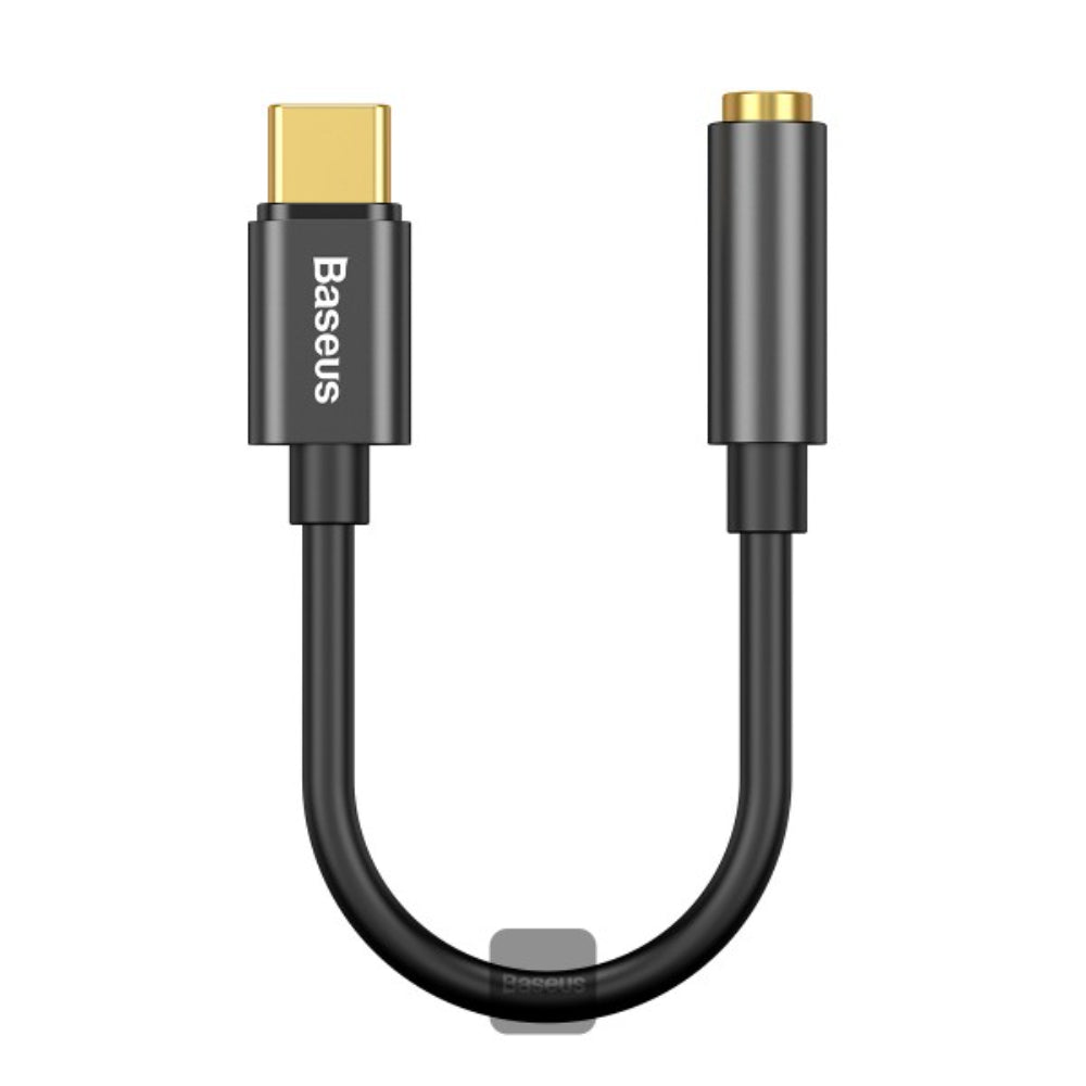 Baseus L54 | Type-C to 3.5mm Headphone Adapter | Hi-Fi DAC Chip | In-Line Control Support | Aluminum Alloy | Compact Design | Black | For USB-C Phones, Tablets, Laptops