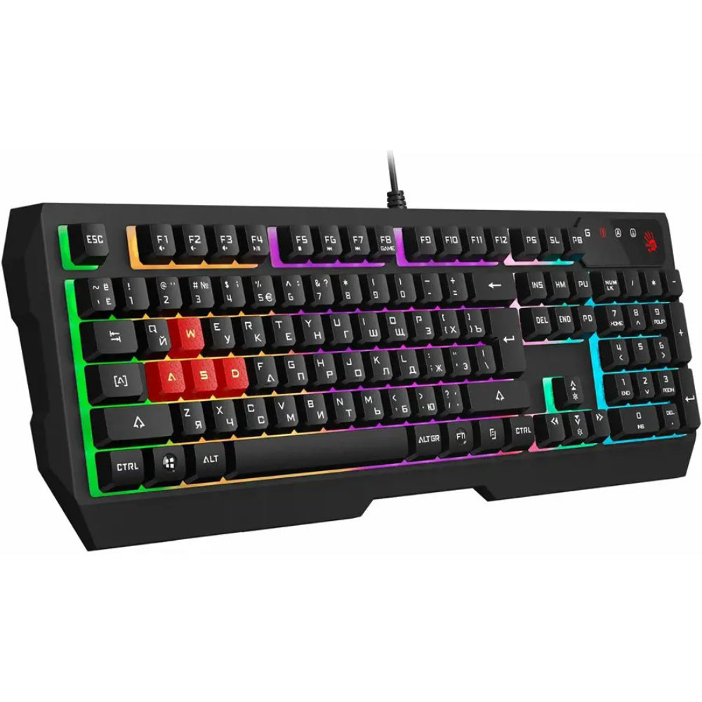 Bloody B135N Neon Illuminated Gaming Keyboard | USB Wired, RGB Backlit, Full Size, Black, US Layout