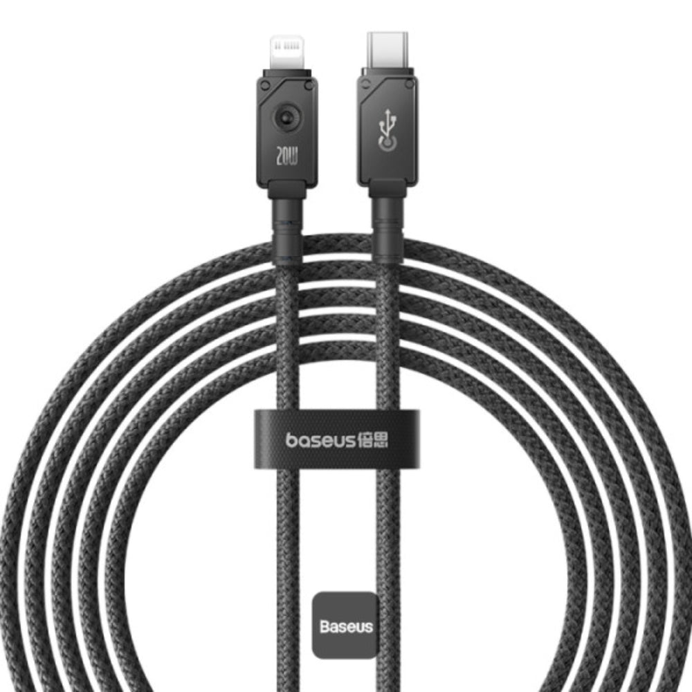 Baseus Unbreakable Series | USB-C to Lightning Cable | 20W PD Fast Charging | 480Mbps Data | Anti-Break Design | 2 Meter | Black | For iPhone, iPad, AirPods