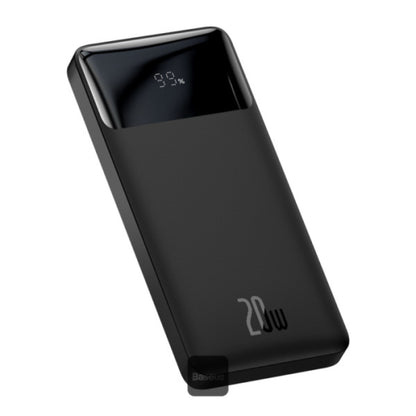 Baseus Bipow | 10000mAh Power Bank | 20W PD Fast Charging | Digital Display | Dual USB Output | Type-C + Micro USB Input | Black | For Android, iPhone, iPad, AirPods