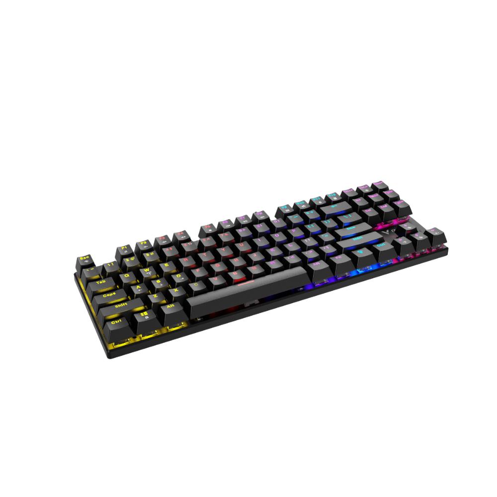 Rapoo GK500-87 Backlit Mechanical Gaming Keyboard | 87 Keys | 80% Compact Layout | 26-Key Anti-Ghosting | PBT Keycaps | Adjustable Backlighting | Black