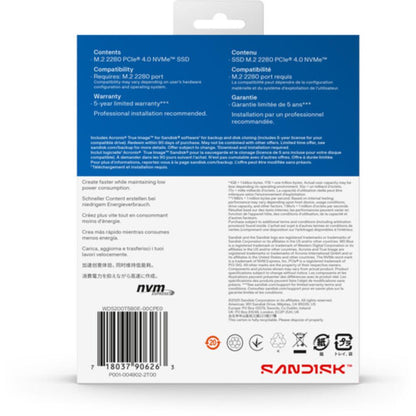 WD Blue SN5100 NVMe™ SSD | PCIe Gen 4.0 | Up to 7100MB/s | M.2 2280 | 500GB / 1TB / 2TB / 4TB