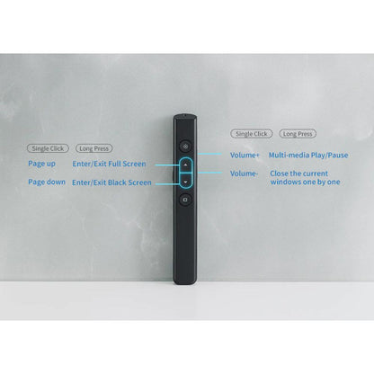 Rapoo XR100 Wireless Presenter | Smart Flip Pen | Rechargeable Laser Pointer | 2.4GHz Presentation Remote
