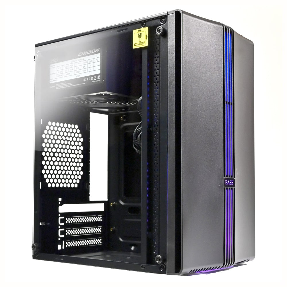EASE EM123B Tempered Glass Gaming Case | Compact, Durable, and Stylish