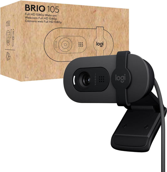 Logitech Brio 105 | Full HD 1080p Business Webcam with Privacy Shutter