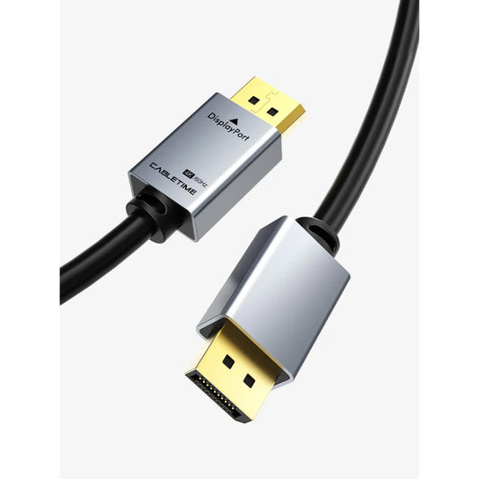 CABLETIME CD20H DisplayPort to DisplayPort 1.2 Cable | 4K 60Hz UHD, Gold-Plated Connectors, 1m Length