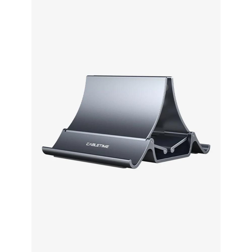 CABLETIME CS15G | Vertical Adjustable Laptop Stand | Gravity Self-Locking Design, Dual Device Support, Non-Slip Base