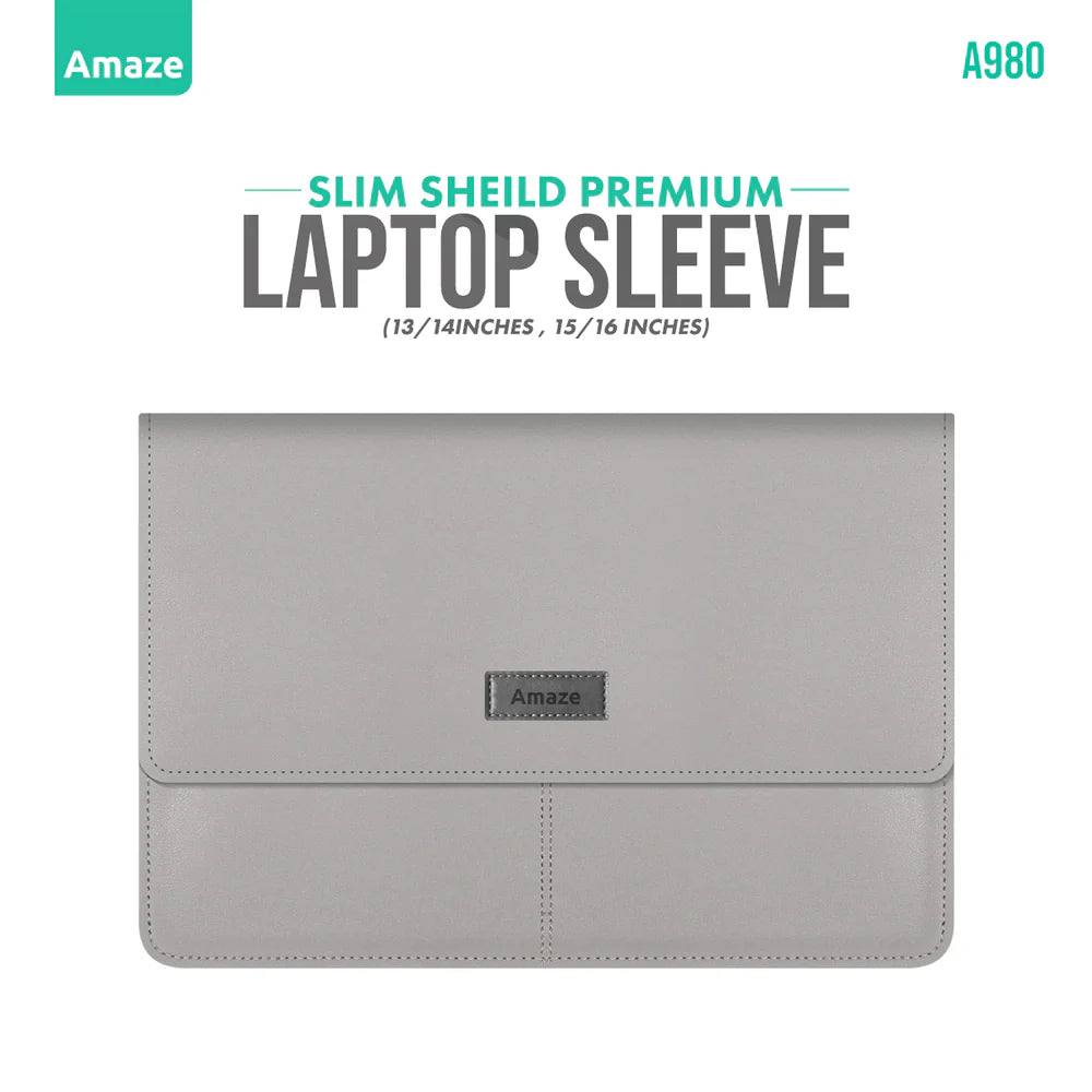 Amaze A980 Slim Shield Laptop Sleeve | For 13/14" MacBook Laptops | Ultra-Slim Design | Water-Resistant Fabric | Shock Absorption | 4 Colors
