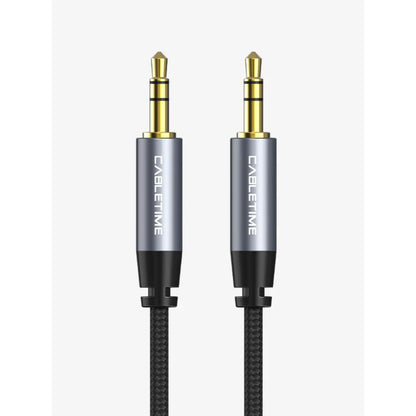 CABLETIME CF10K 3.5mm Male to Male Stereo Audio AUX Cable | Gold-Plated Connectors, Nylon Braided, 1.8m Length