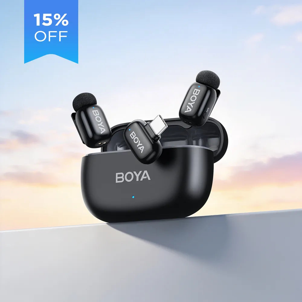 BOYA Mini 2 - 01  Wireless Microphone | Dual Mic, 2.4GHz, Plug & Play, Noise Reduction, Compact Design
