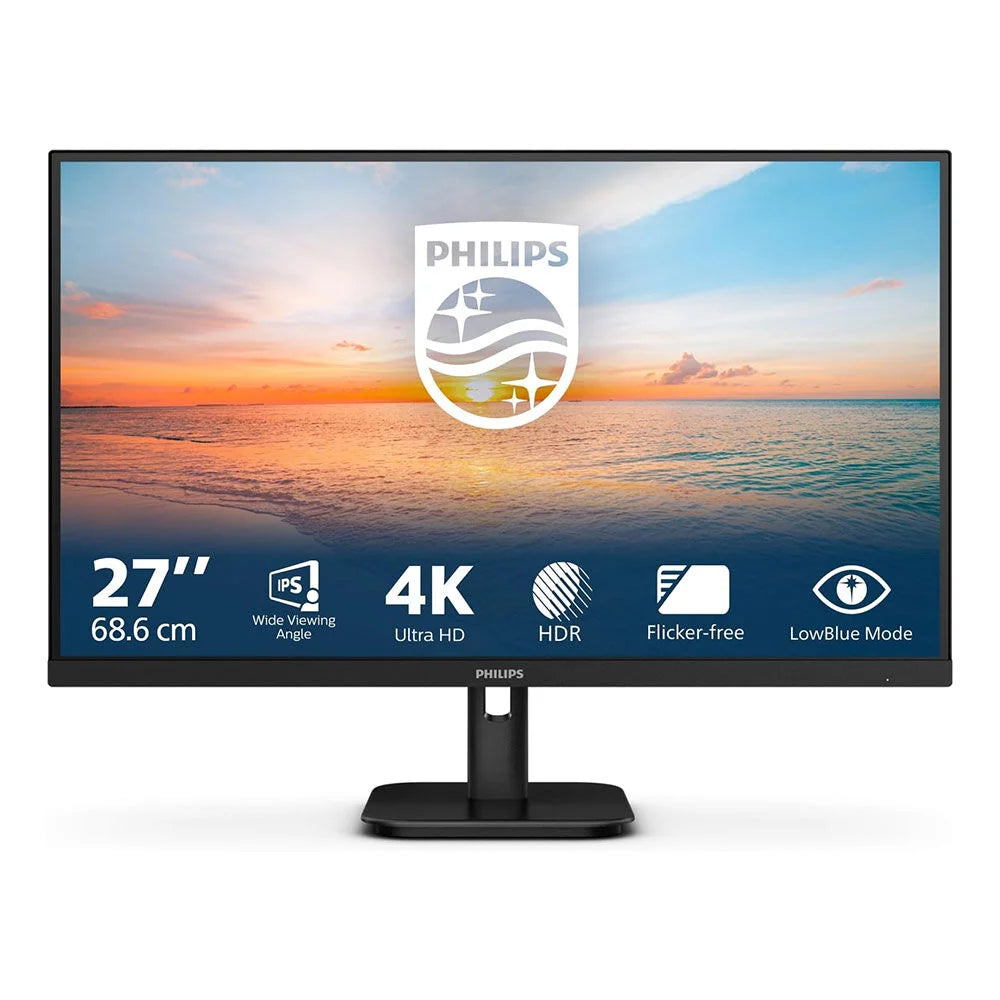 PHILIPS 27E1N1800A | 27" 4K UHD Ergo-Base IPS LED Monitor | Black