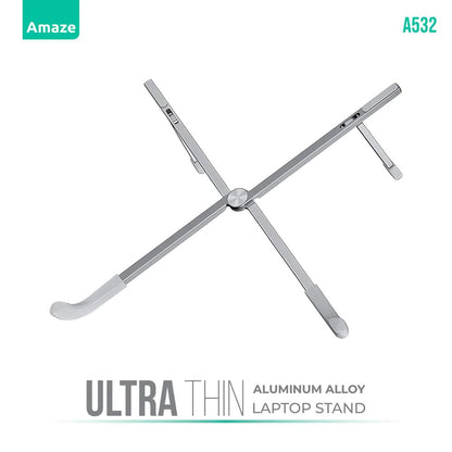Amaze A532 Ultra Thin Laptop Stand | Aluminum Alloy | Premium Silicone Grip | Ultra Portable Lightweight Design | For Laptops up to 16"