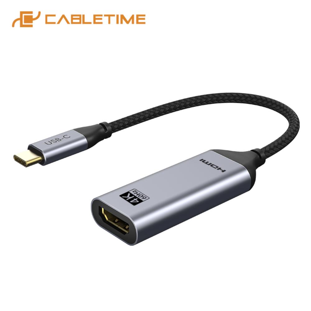 CABLETIME CP10B USB-C to HDMI Adapter | 4K 60Hz Ultra HD | USB-C to HDMI Converter for MacBook Pro, iPad Pro, Laptops & Smartphones