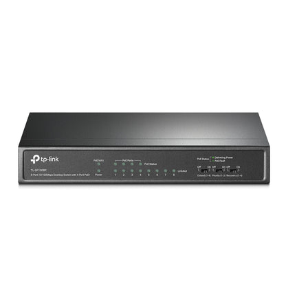 TP-Link TL-SF1008P 8-Port 10/100Mbps Desktop Switch with 4-Port PoE+ | Reliable PoE Power, Extended Range, and Silent Operation