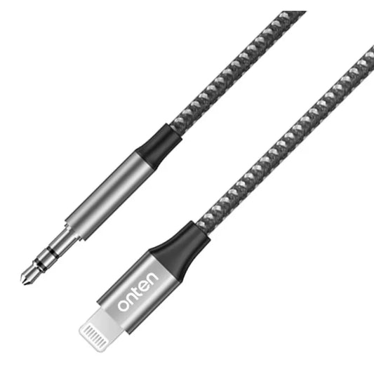 Onten OTN-131 | Lightning to 3.5mm Audio Cable | Hi-Fi DAC Chip | 24-Bit/48kHz | Noise Reduction | Plug & Play | For iPhone, iPad, Car AUX, Headphones, Speakers