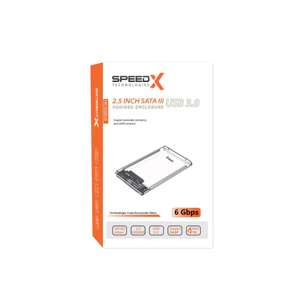 Speed-X HD-2025U3 Crystal Case | 2.5-Inch SATA HDD/SSD Enclosure USB 3.0 (Up to 4TB)