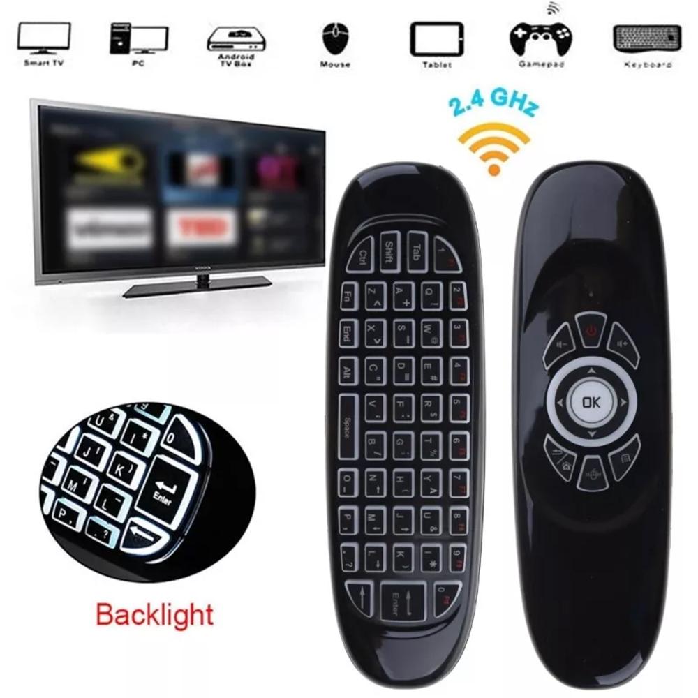 Speed-X C120 RGB | 2.4GHz Wireless Air Mouse with 7-Color Backlight & QWERTY Keyboard for Android & Smart TV