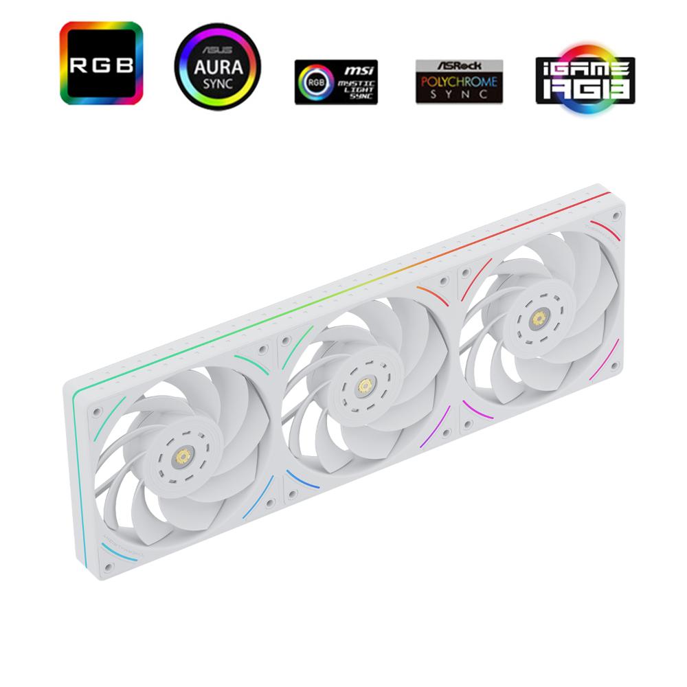 Thermalright TL-UB36R 360mm ARGB Case Fan Black & White | 3× 120mm Fan Design | 2150RPM | 69×3 CFM | 5V ARGB | PWM | S-FDB V2