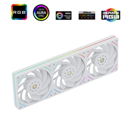 Thermalright TL-UB36R 360mm ARGB Case Fan Black & White | 3× 120mm Fan Design | 2150RPM | 69×3 CFM | 5V ARGB | PWM | S-FDB V2