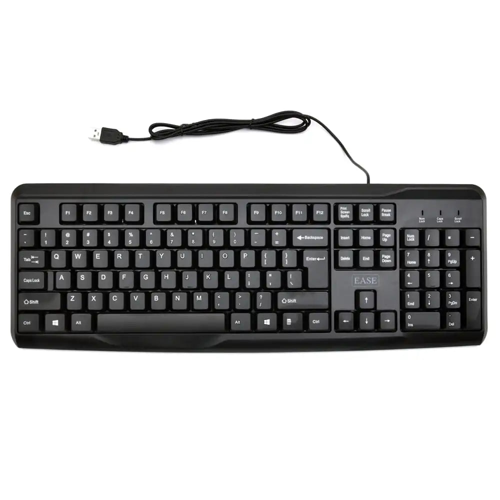 EASE EK100 Wired Keyboard | Durable, Comfortable, and Reliable