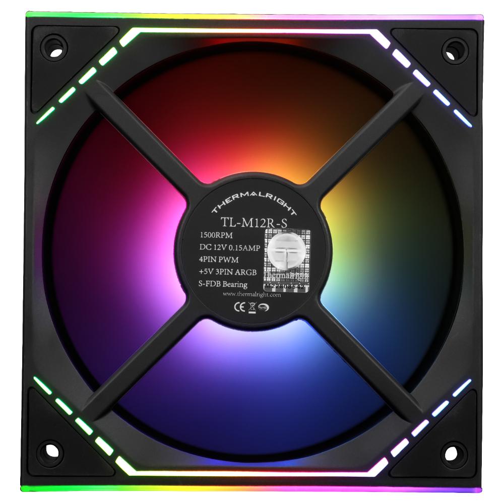 Thermalright TL-M12R-S 120mm ARGB Case Fan | 1500RPM PWM Fan | 34.43 CFM | 1.31mm H₂O | 5V ARGB | S-FDB Bearing