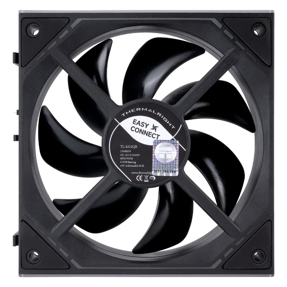 Thermalright TL-M12QR X3 120mm ARGB Fan Black & White | 3-Pack | 1500RPM PWM | 47.6 CFM | 1.31mm H₂O | 5V ARGB | S-FDB